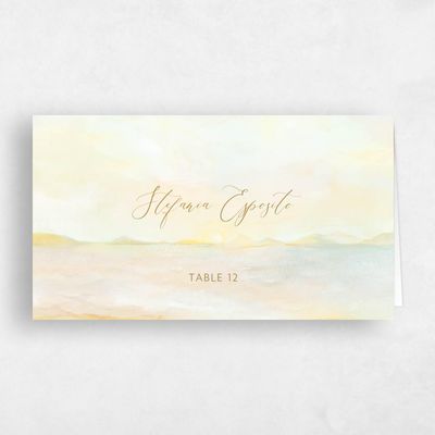Butter, Yellow Wedding Place Card - Andalusia