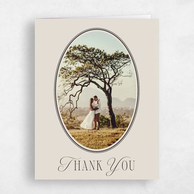 Classic Greige, Beige Wedding Thank You - Anara Photo