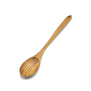 FAAY Wooden Spoon (Improved), 13.5" Cooking Spoon, Mixing Spoon Handcraft from Teak | Healthy and High Moist Resistance for Non Stick Cookware