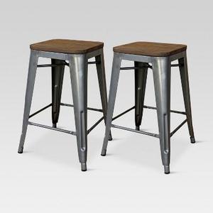 Hampden Industrial Wood Top 24" Counter Stool Metal - Threshold™