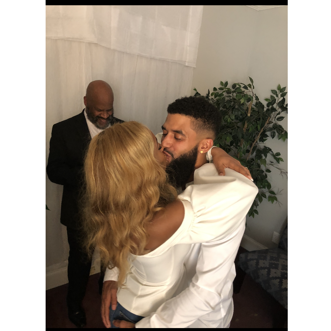 Our first kiss as husband and wife