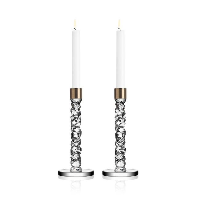 Orrefors Carat Candlesticks, Set of 2