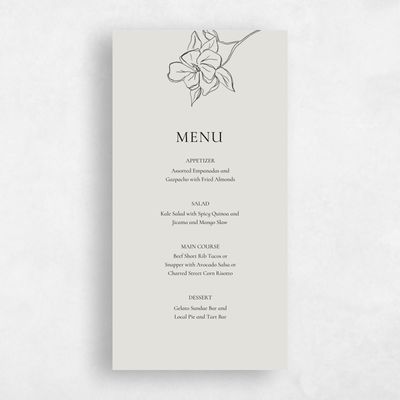 Teal, Blue Wedding Menu - Ahlers