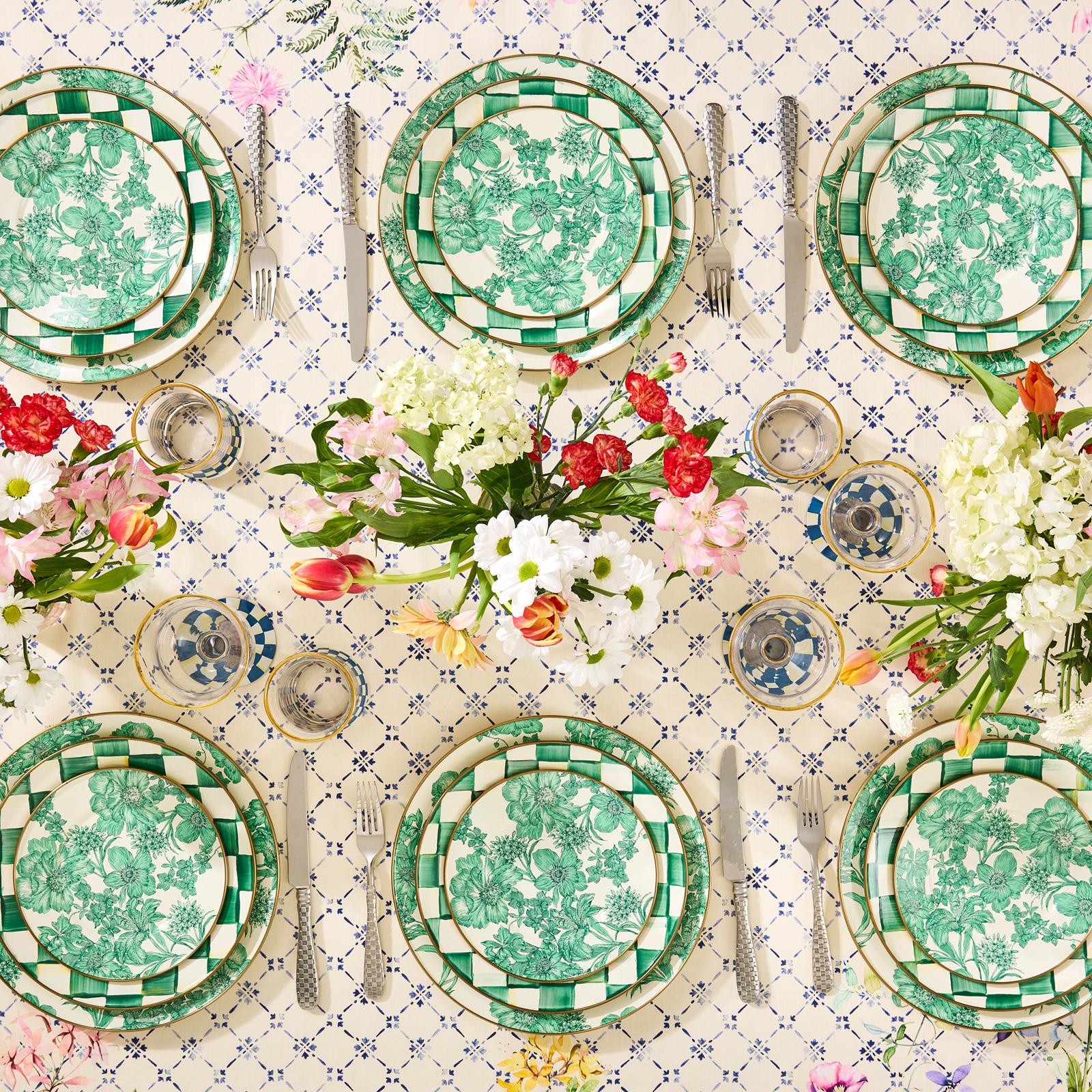 MacKenzie-Childs, Emerald English Garden Enamel Dinner Plate | Zola