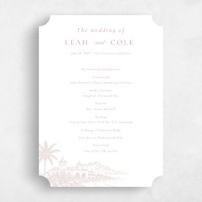 White Ticket Wedding Program - Océan