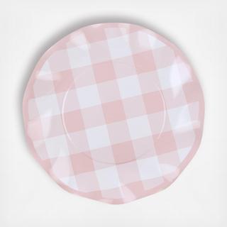 Pink Gingham Salad Plate, Set of 16