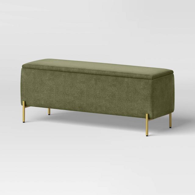 Ivy Upholstered Storage Bench Sage Green - Threshold™