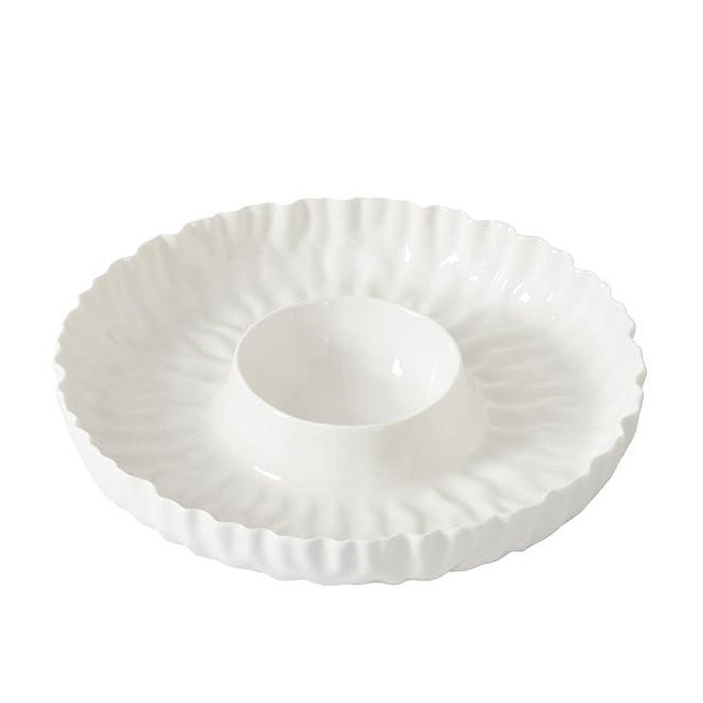 Pampa Bay Mascali Bianca Chip & Dip, 13"" D x 2"" tall, Small, White