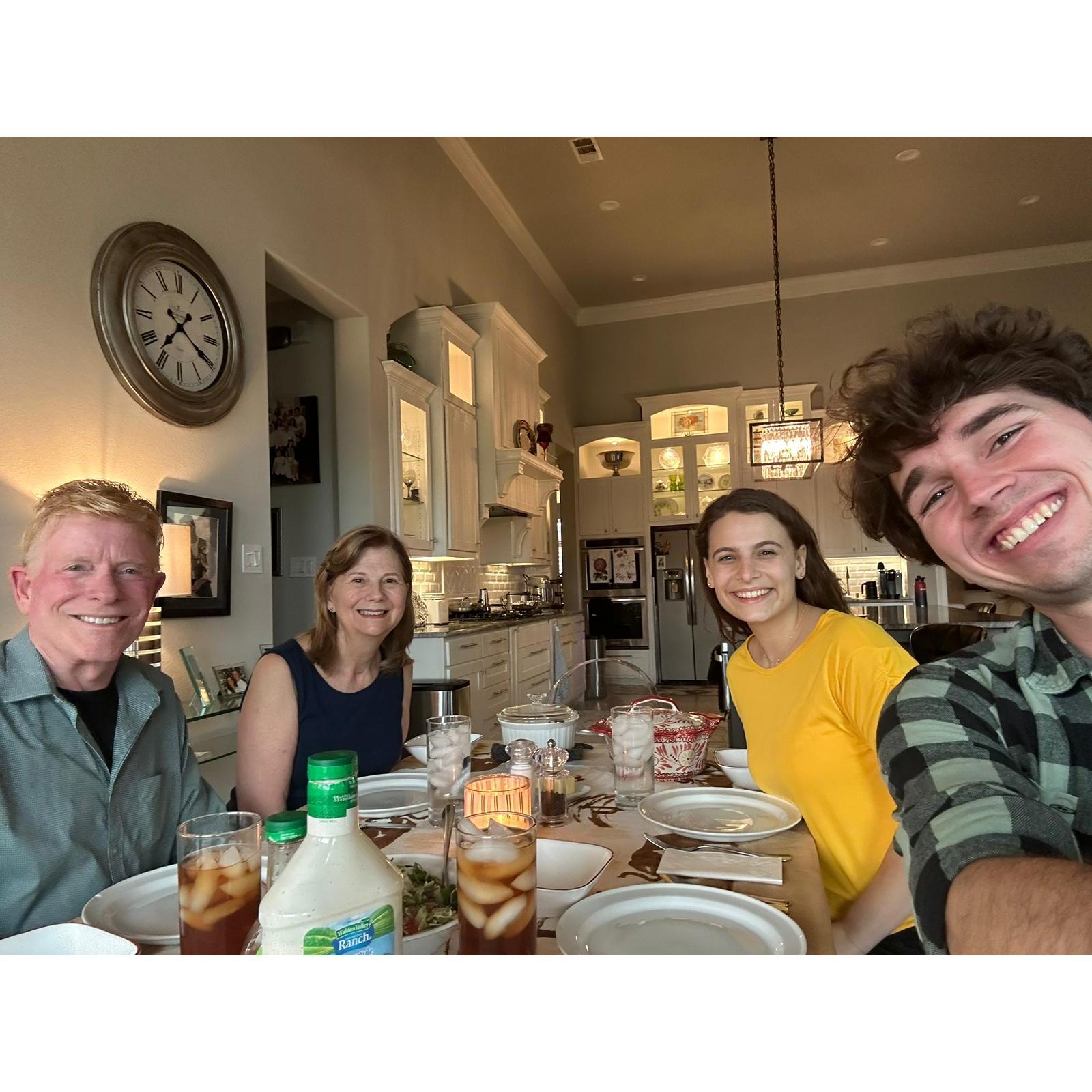 Lunch with her grandparents
