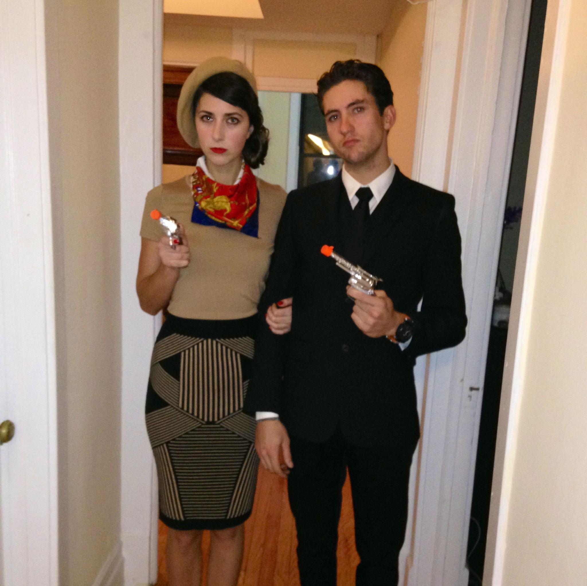 2014: Dressed as Bonnie & Clyde for our first Halloween together