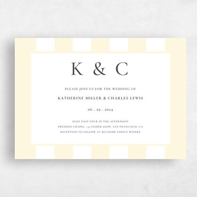 Butter, Yellow Wedding Invitation - Potter Landscape