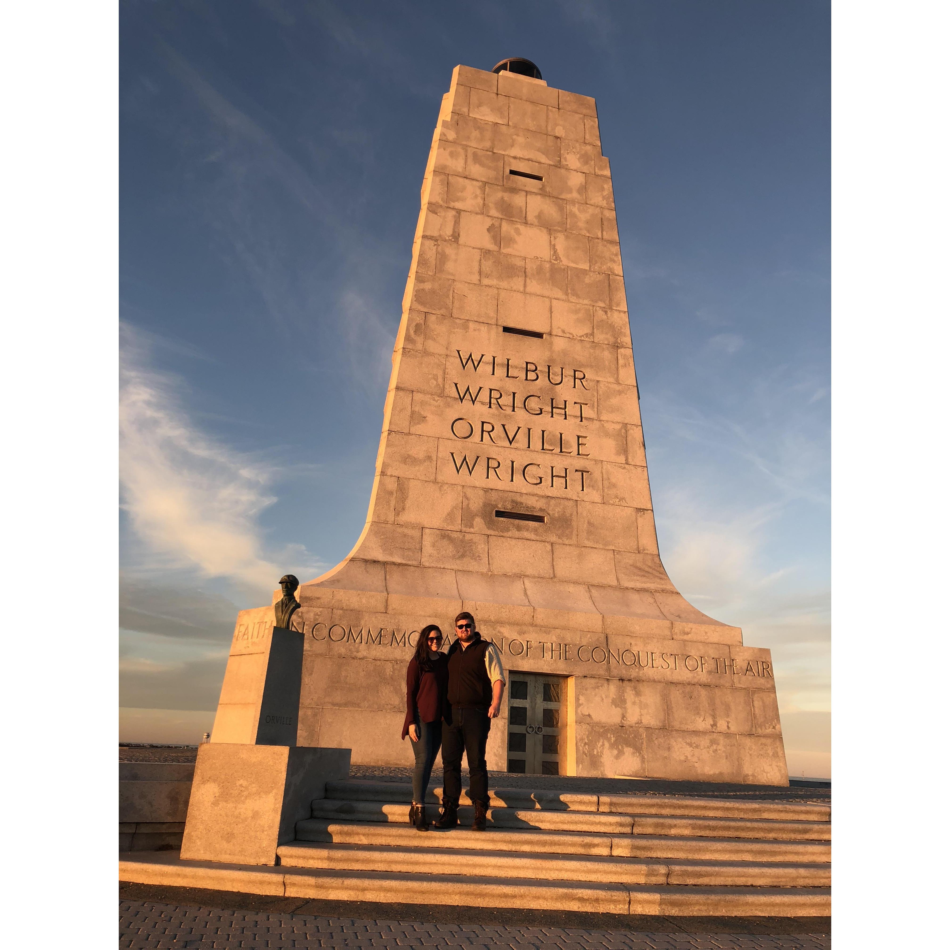 January 2019-Sunset in Kitty Hawk, NC. Picture at the Wilbur and Orville Wright Monument.