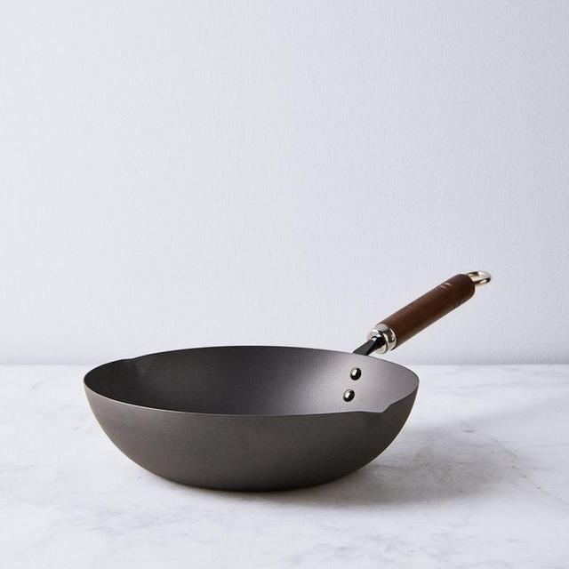 Gingko Japanese carbon steel deep 11" frying pan on Food52