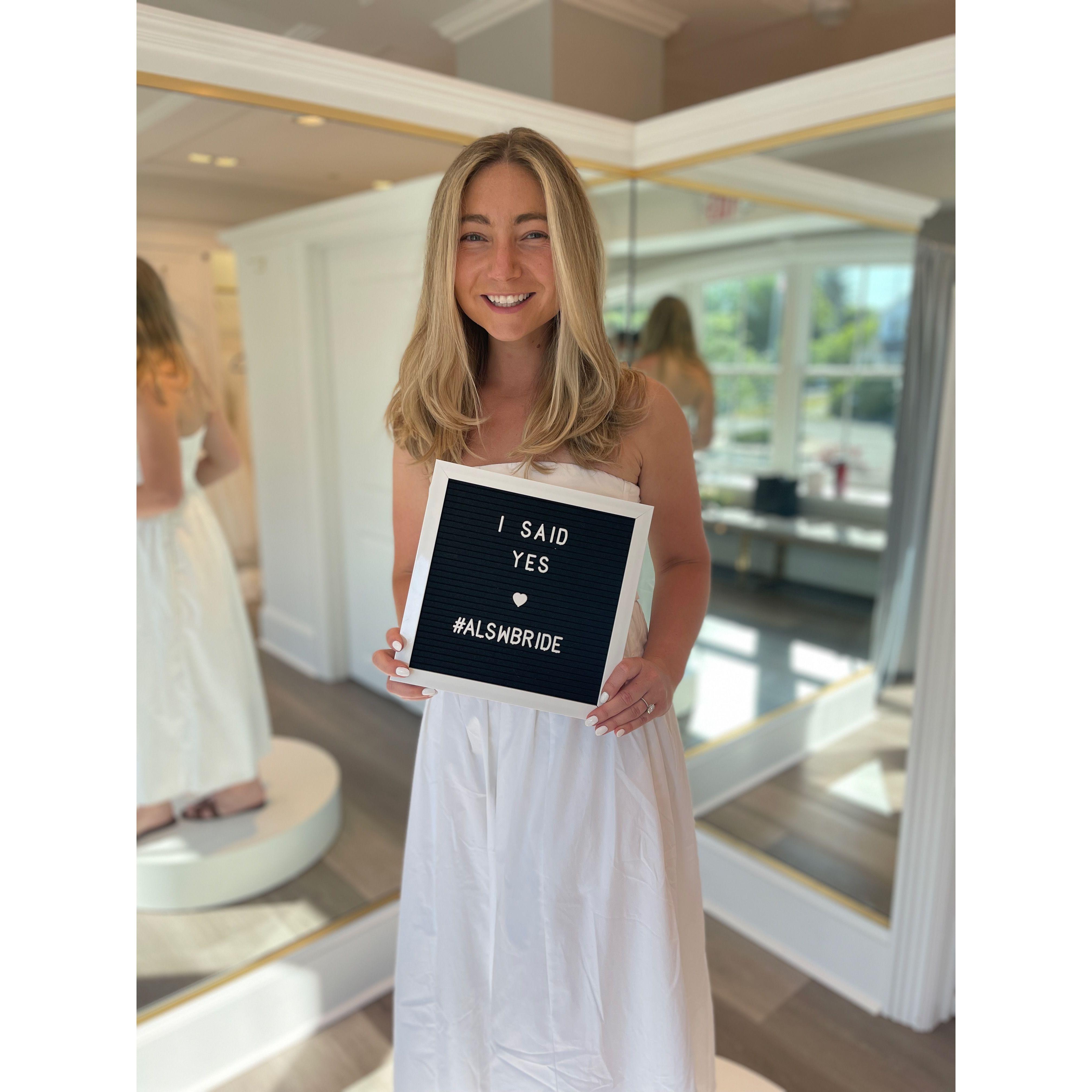 picking out Martha's wedding dress!
