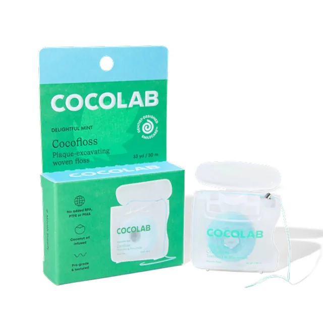 Cocolab Cocofloss Refillable Woven Expanding Dental Floss - Delightful Mint - 33yd