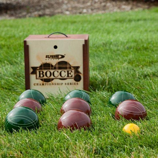 St. Pierre Tournament 107mm Bocce Set in Wood Box
