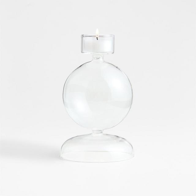 Venezia Large Clear Glass Tealight Candle Holder