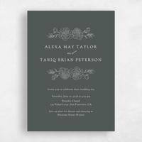 Green Wedding Invitation - Mauve Classic