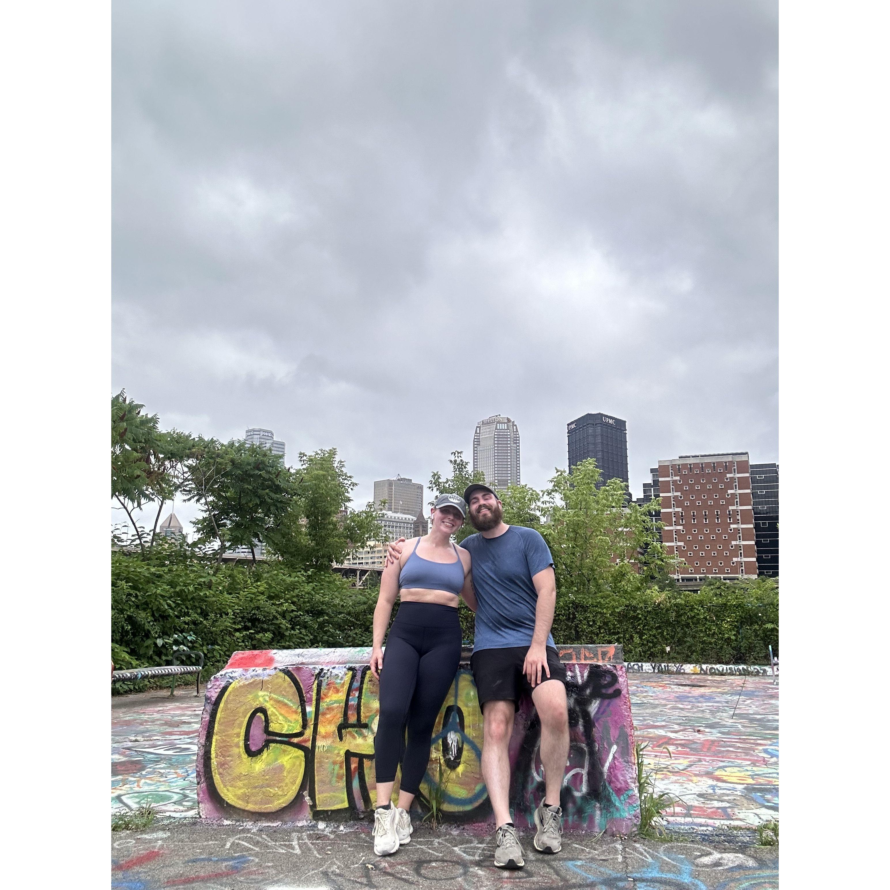 Running around the city with you!! I mean, we were jogging