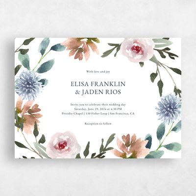 White Wedding Invitation - Windsong Landscape