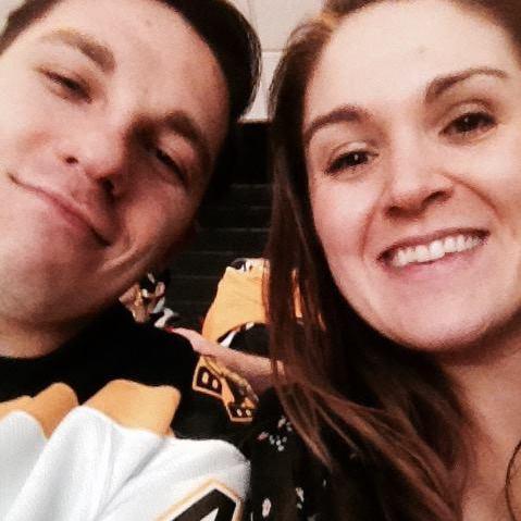 Our first Bruins game in March 2015.