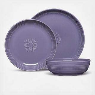 Bistro Coupe 3-Piece Place Setting with Salad Bowl, Service for 1