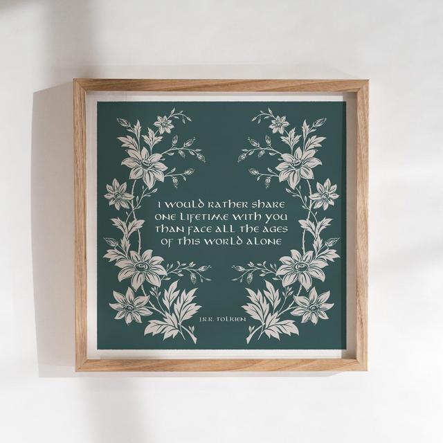 I would rather share one lifetime with you | Aragorn & Arwen | Lord of the Rings LOTR | 210x210mm Unframed Art Print | Wall Decor | Wall Art