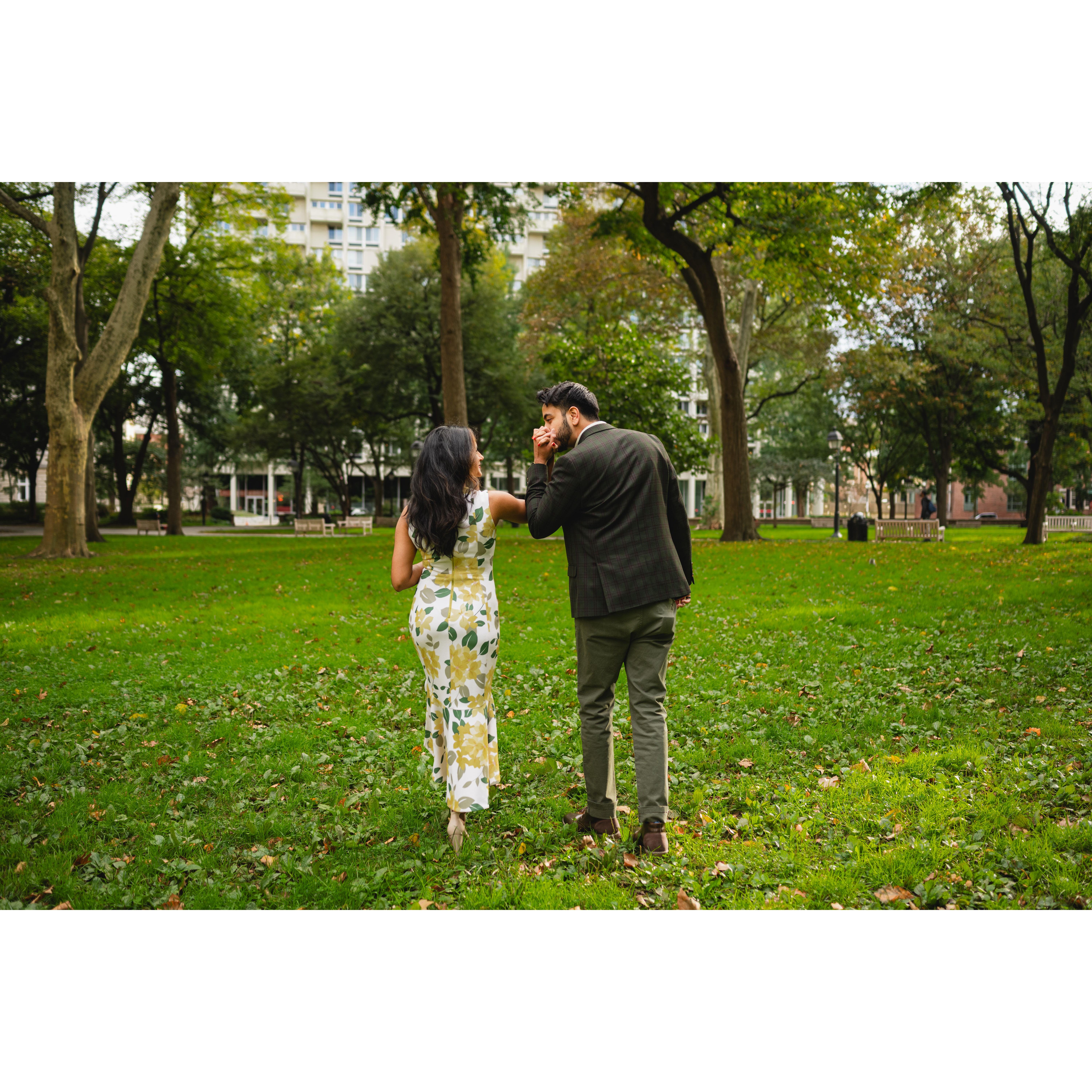 The photoshoot after popping the question