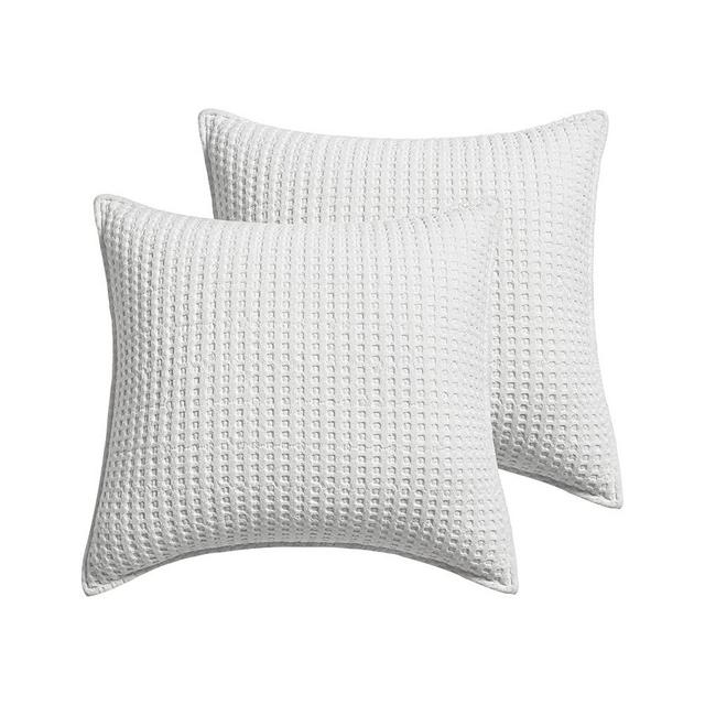 Levtex Home - Mills Waffle - Euro Sham (Set of Two) - Bright White - Sham Size (26 x 26in.)