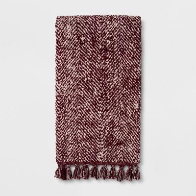Herringbone with Fringe Berry Bath Towel - Threshold™