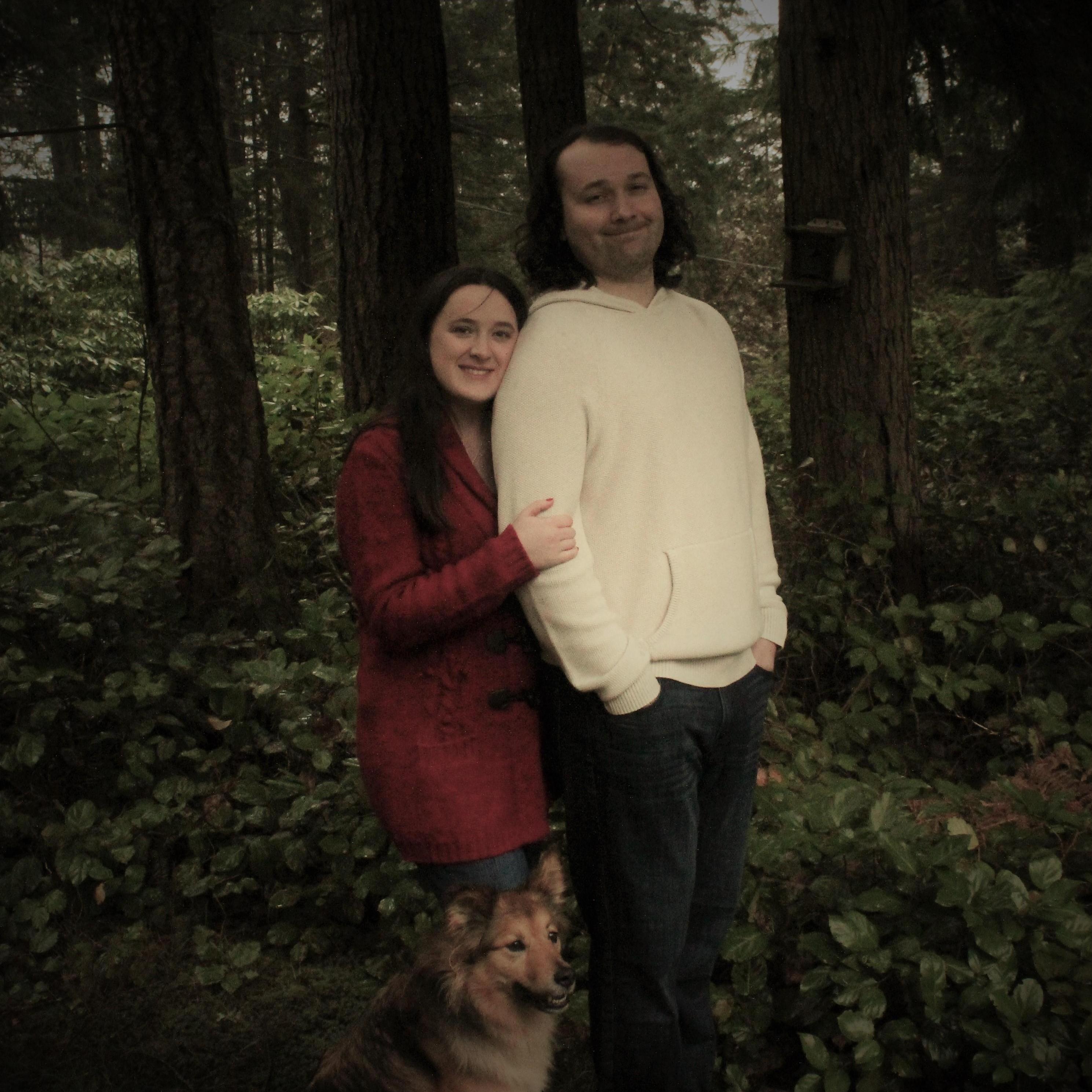 Kyle and Jessica trying out a pose with Chili!