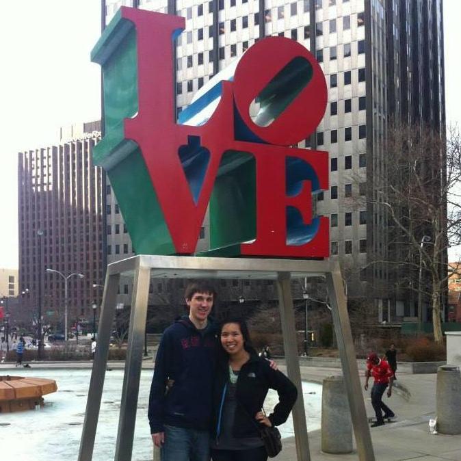 2014- One of the few perks of long distance relationships: visiting new cities. Michael giving the tour of Philly while he's at Villanova.
