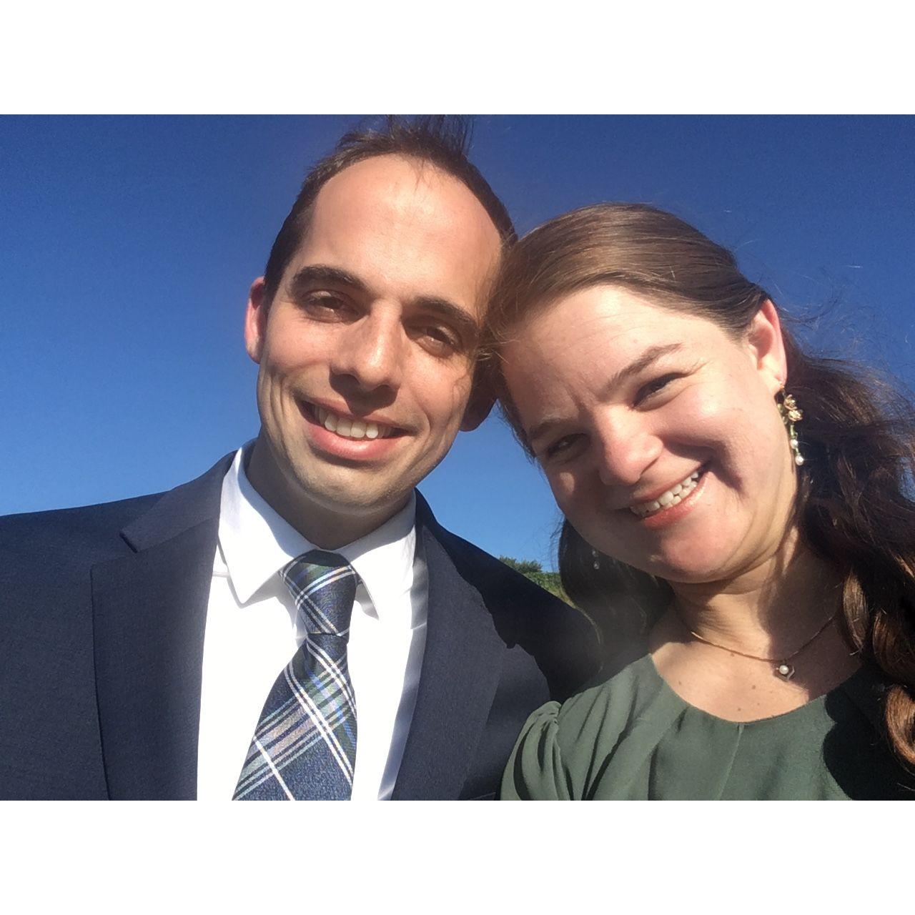Enjoying the Virginia sunshine at the Schumate Wedding.