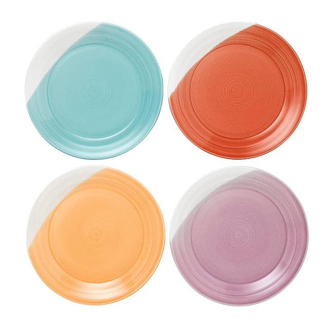Royal Doulton Bright Colors Mixed Patterns Dinner Plates (Set of 4), 11.4", Multicolor