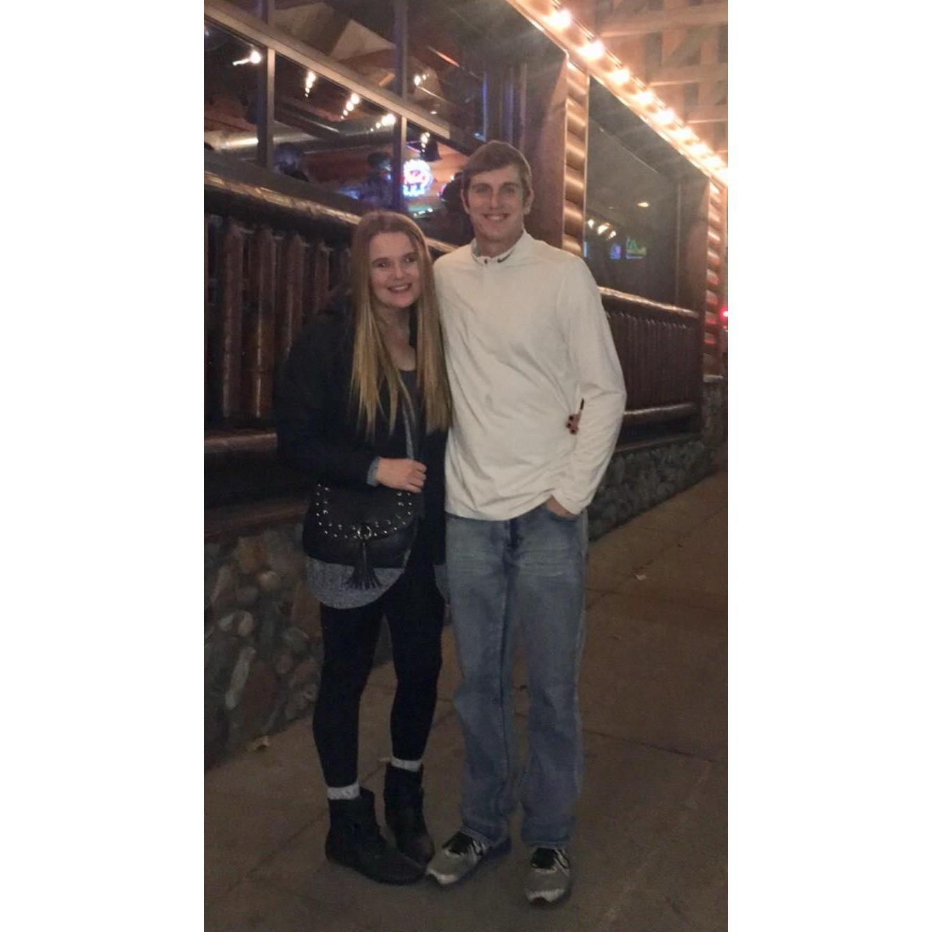 One of our first pictures together- Brandon's 22nd birthday 2017