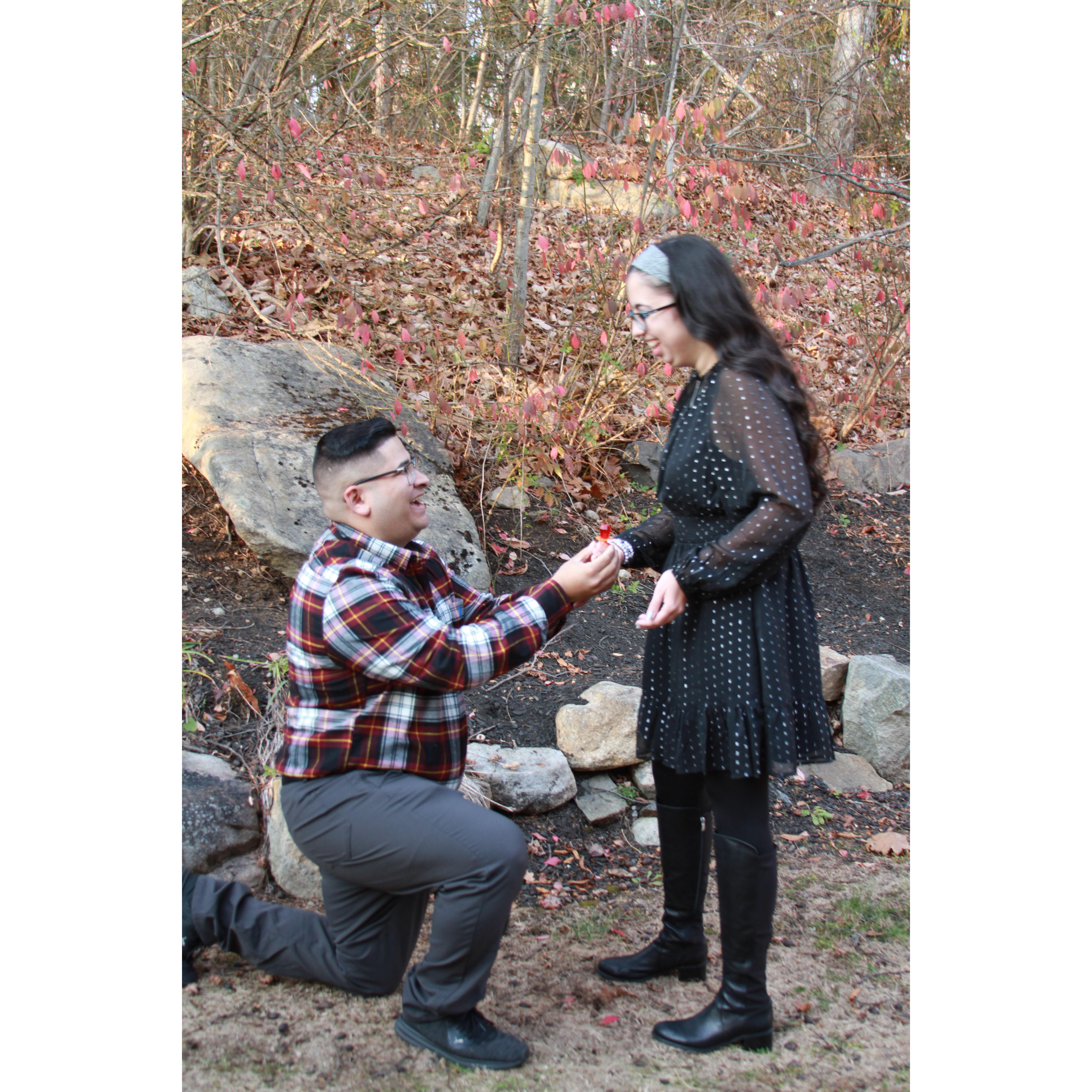 Proposing with a cherry ring pop