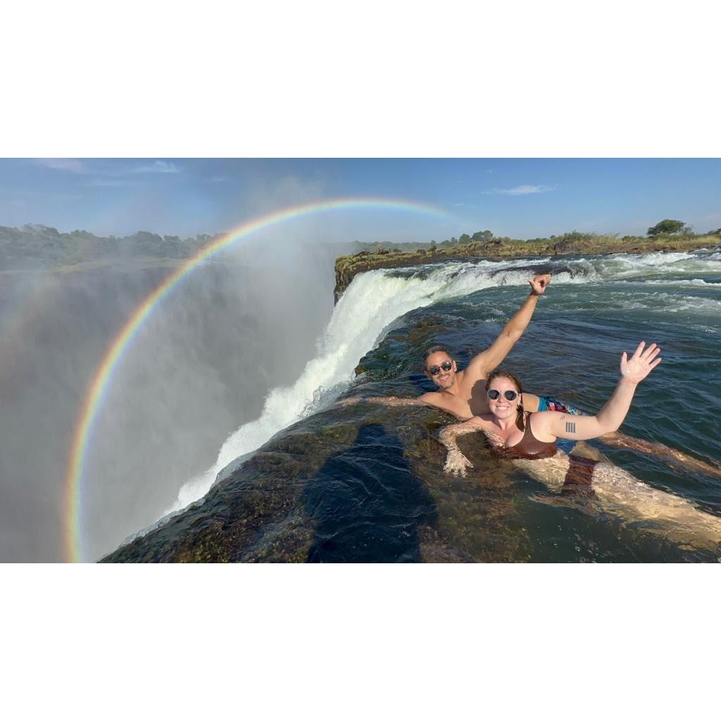 It looks way scarier than it was, we promise! We swam out to the spot and got to enjoy the thrill for about 30 minutes. Once in a lifetime moment!