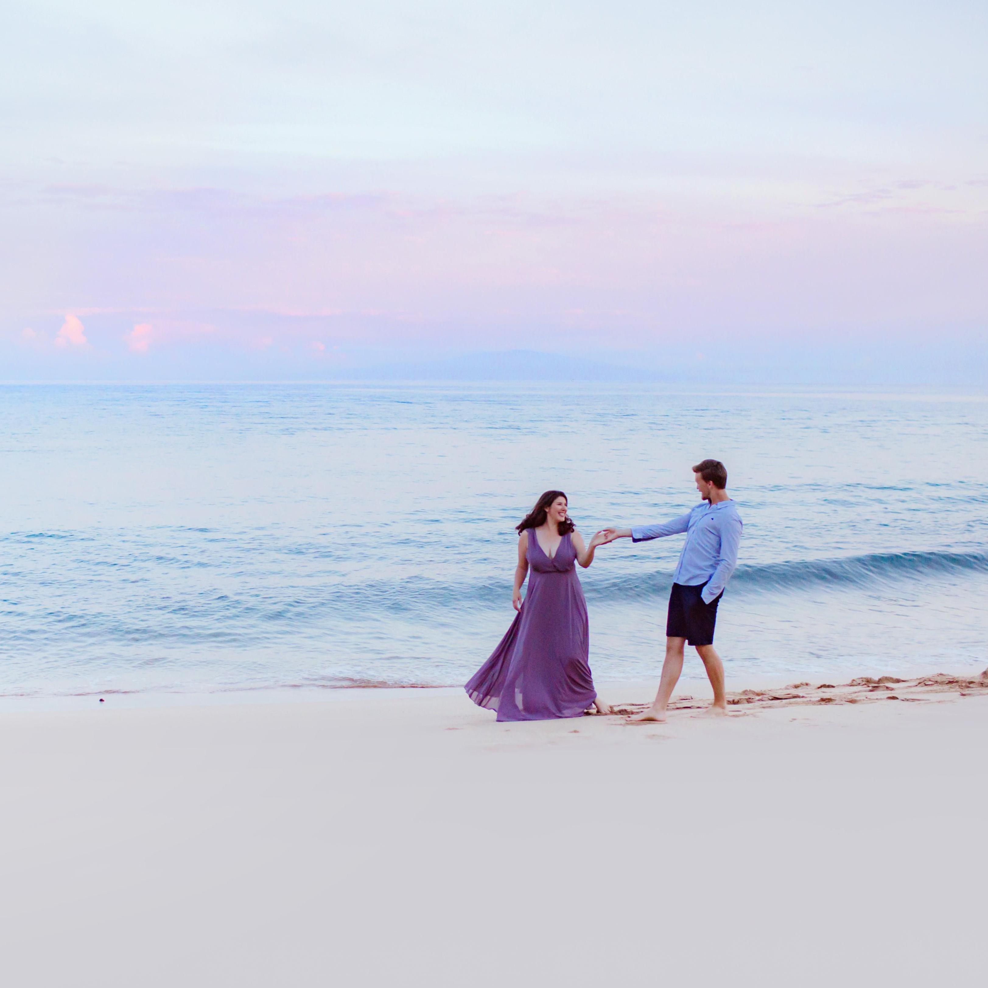 Dancing on the beach while the sun comes up