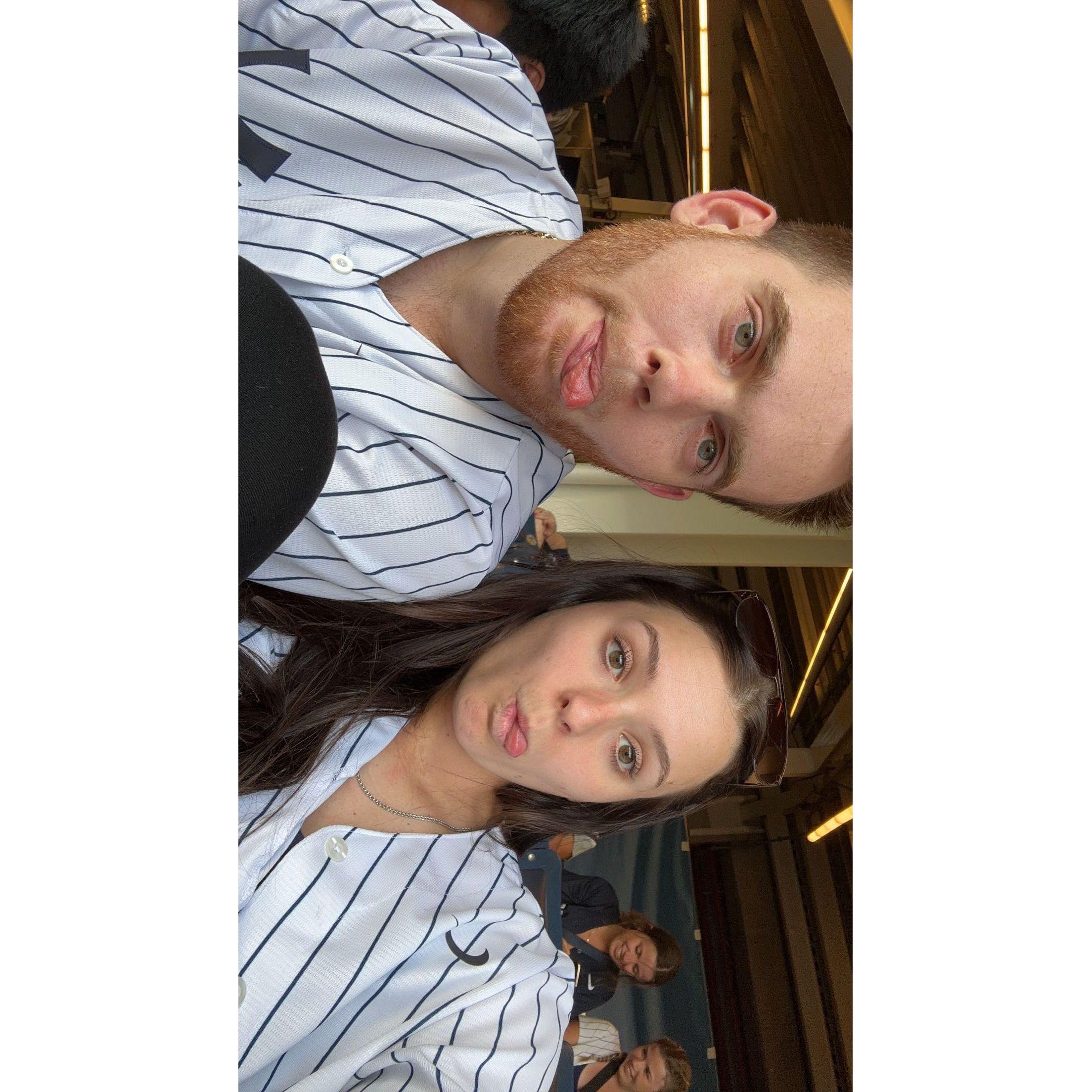 our first baseball game at yankee stadium...