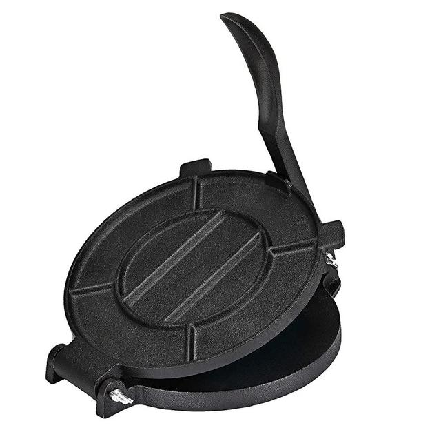 Bioexcel 8-Inch Cast Iron Tortilla Presser with Handle, Black