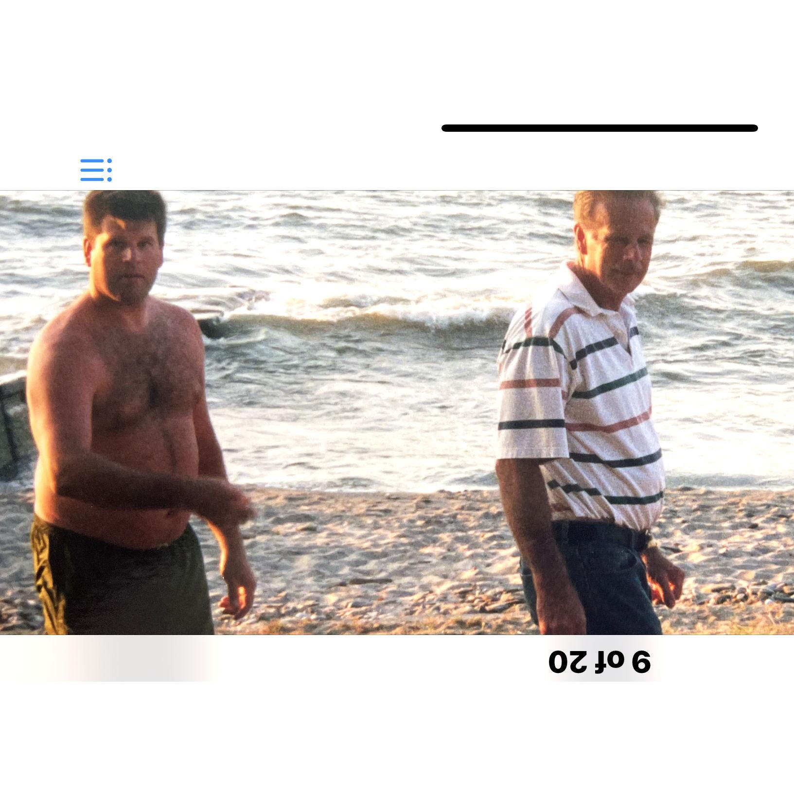 Brother Ron and Marcia's dad, Ray  - ready to sail