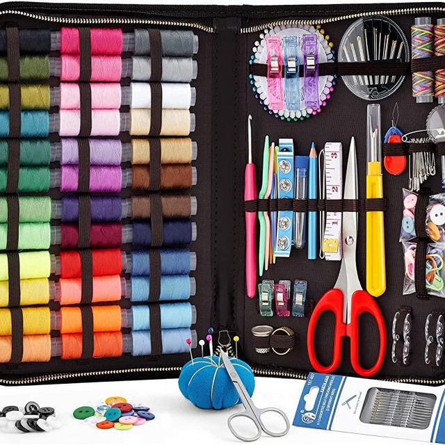 Sewing Needle Thread Kit Adults: Newly Upgraded 249 Pcs Professional Hand Sewing Supplies Kits - Large Sewing Kit for Adults Basic Starter Beginners Travel Emergency Sew Repair Set