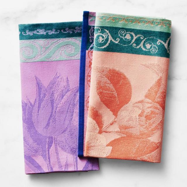 Bright Jacquard Napkins, Set of 4, Floral