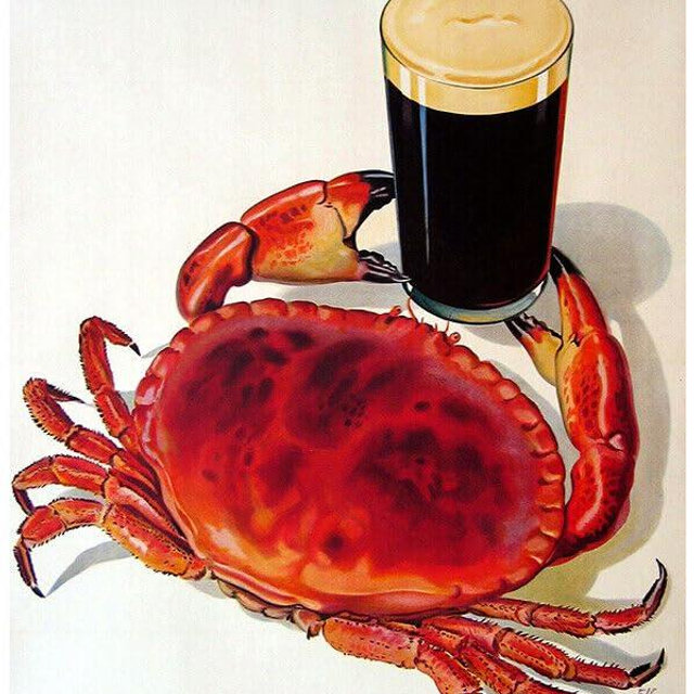 Time - Crab - Vintage Advertising Poster - Beer and Wine Print-11 x 17 Inches