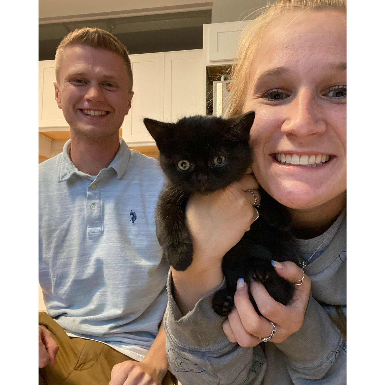 Our first cat, Loki, together in July 2021