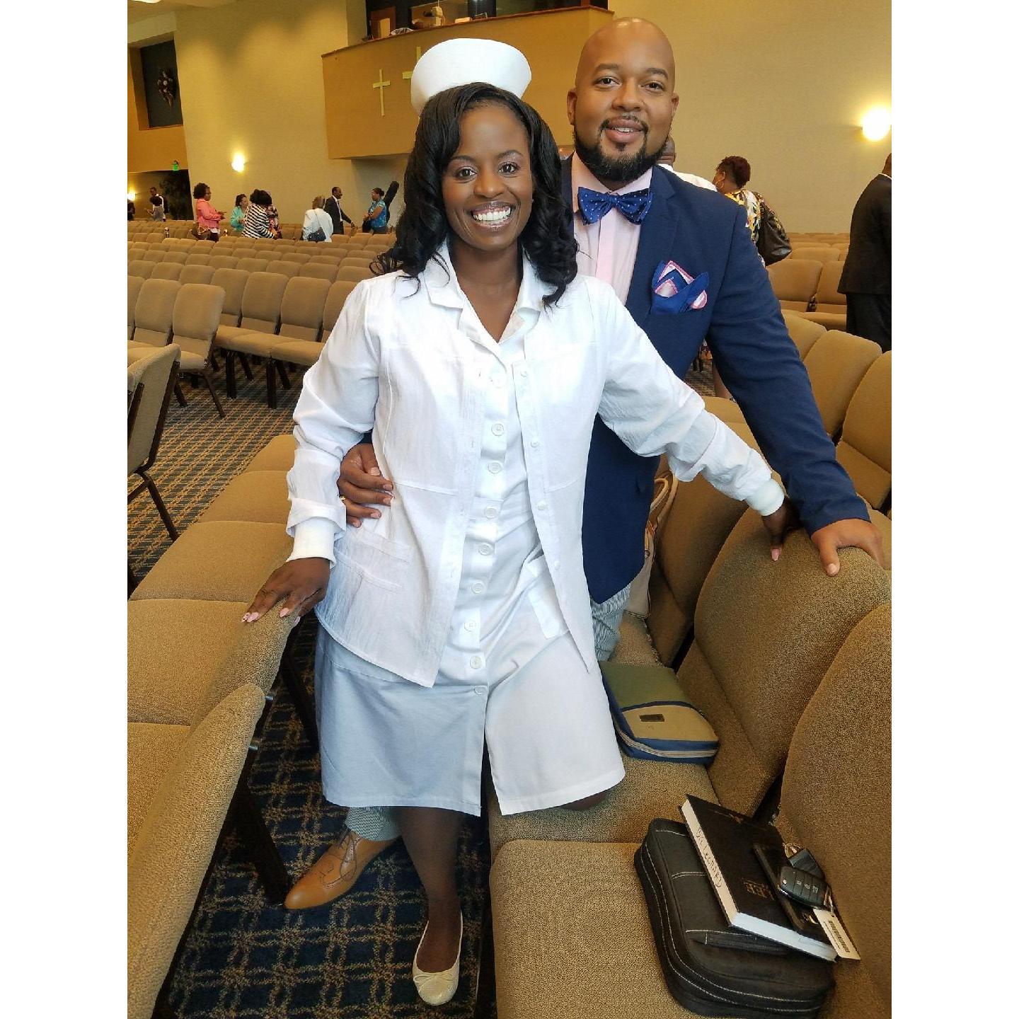Christina serves on the Nurses Ministry!  Where she loves serving God's PEOPLE! #GMSAM