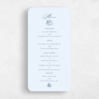Blue Rounded Wedding Menu - Elodie