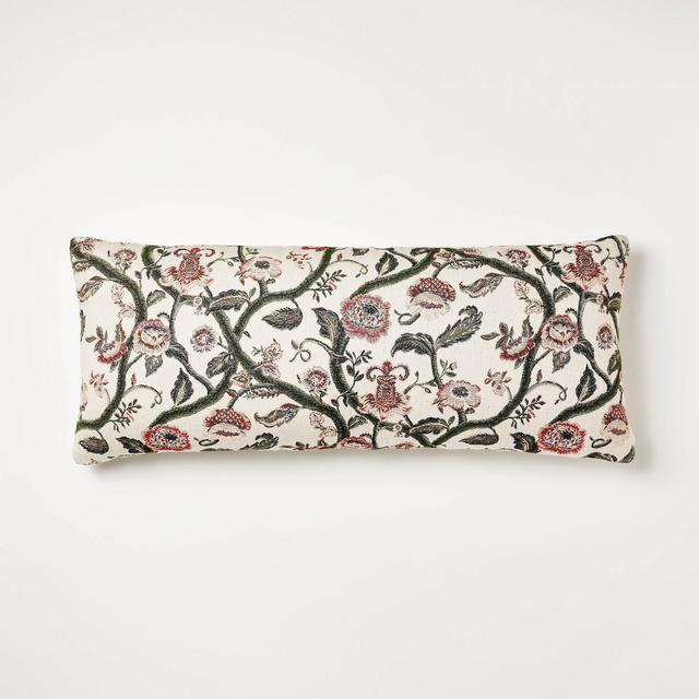 Oversized Woven Floral Lumbar Throw Pillow - Threshold™ designed with Studio McGee