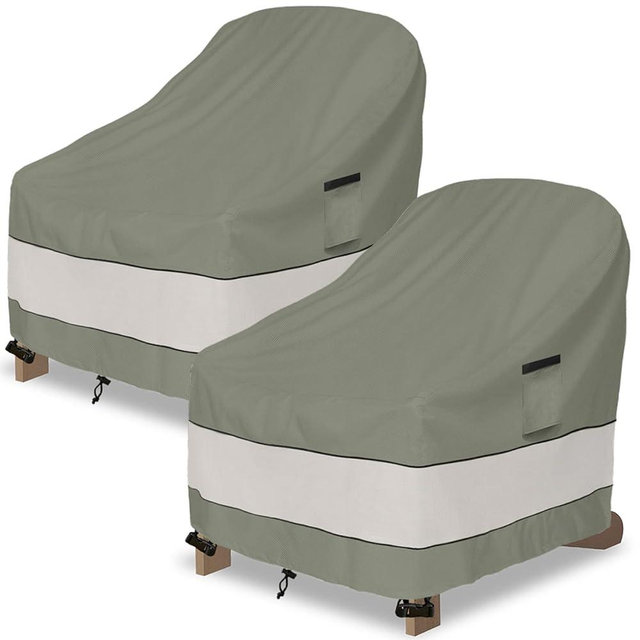 Aacabo Outdoor Adirondack Chair Cover 2 Pack,Waterproof 100% Patio Chair Covers,32W x 35D x 36H inch,Patio Adirondack Chair Cover for Outdoor Chair -Grayish Green