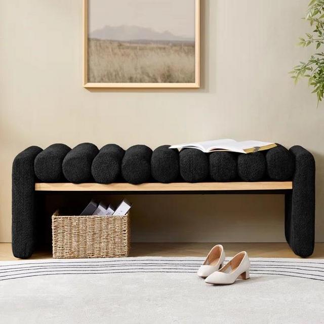 Latitude Run® Brame 52.5"W Modern Upholstered Bench with Solid Wood Construction | Wayfair